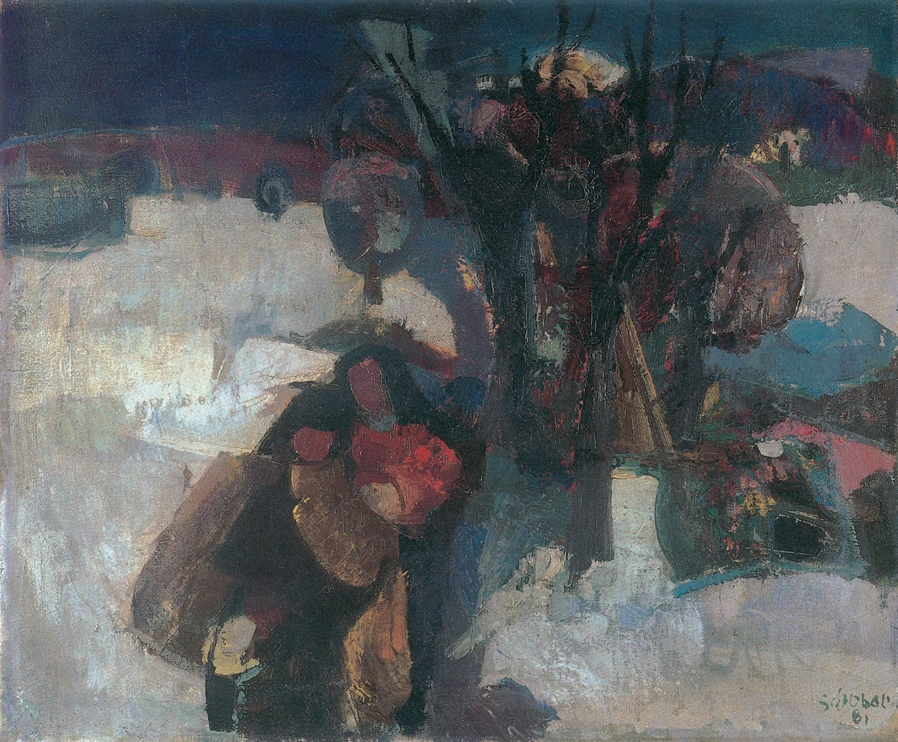 Peter Jakob Schober . Paar im Schnee